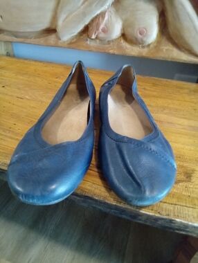 Vionic Size 9.5 Classic Women's Navy Leather Ballet Flats